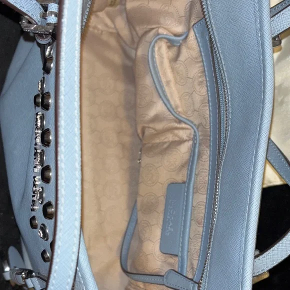Michael Kors Light Blue Tote with Gold Studs - Picture 5 of 6
